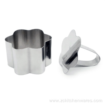 Flower Shape Stainless Steel Cake Cutters With Pusher